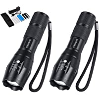 Los mejores  - flintronic® LED Linternas- 2 PCS Recargable USB Linterna- Tactica Linterna- Militar Linternas de 5 Modos-Zoomable…
